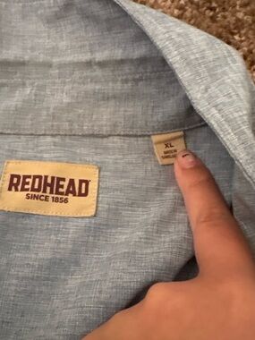 RedHead Light Heather Blue Shirt with Brand Patch